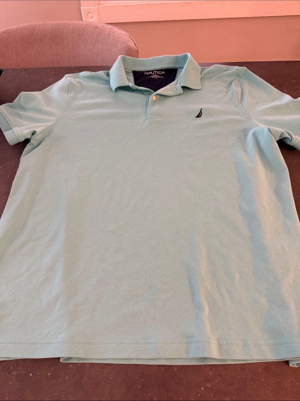 Nautica Men’s Mint Green Polo with Embroidered Sail Logo